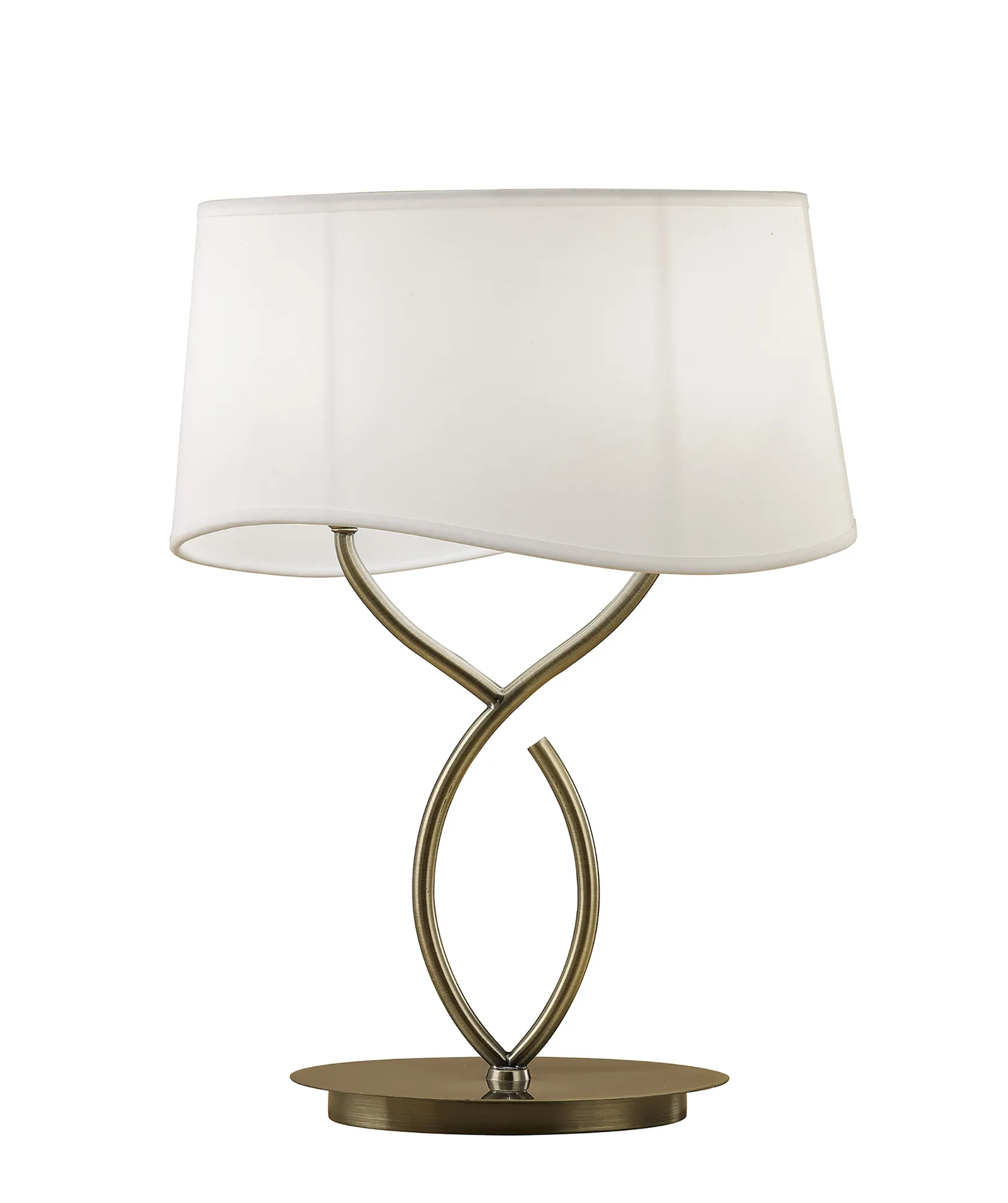 Ninette Antique Brass-Ivory White Table Lamps Mantra Shaded Table Lamps